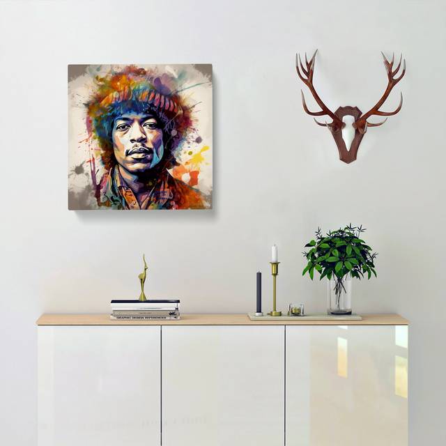 Jimi Hendrix Digital Art - Print (50cm H x 50cm W x 3cm D)