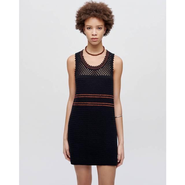 RE/DONE Crochet Mesh Mini Dress
