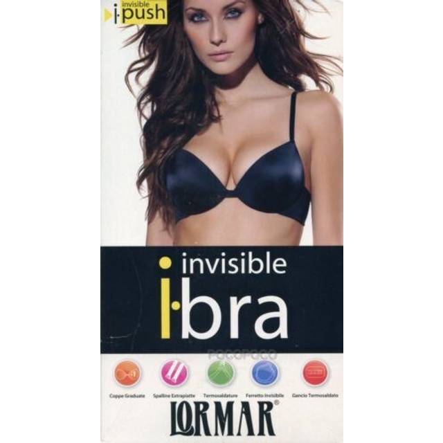 Women's invisible balconette push up bra with underwire cup b lormar