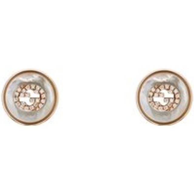 Gucci Interlocking 18ct Rose Gold Mother of Pearl Stud Earrings