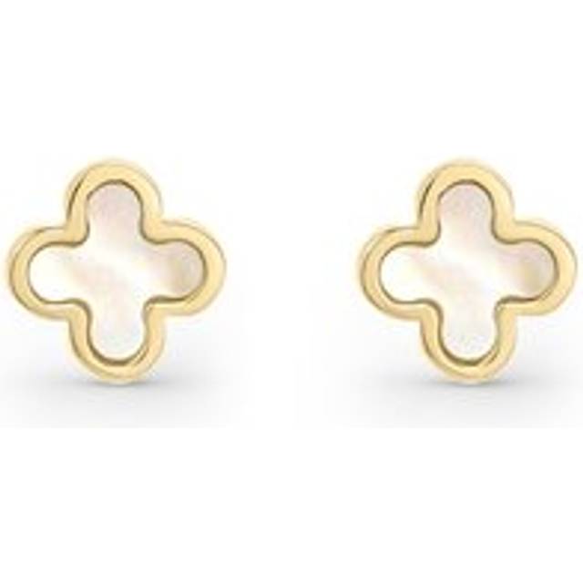 9ct Yellow Gold Mother of Pearl Clover Stud Earrings