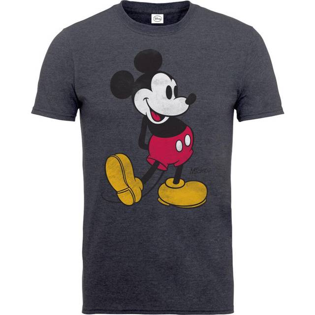 (M, Charcoal Grey) Disney Unisex Adult Mickey Mouse Vintage T-Shirt