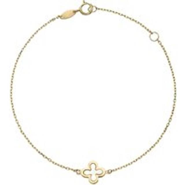 9ct Yellow Gold Mother of Pearl Single Clover Bracelet