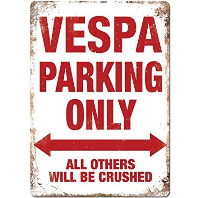 Vespa Parking Metal Wall Sign Plaque Wall Art Inspirational