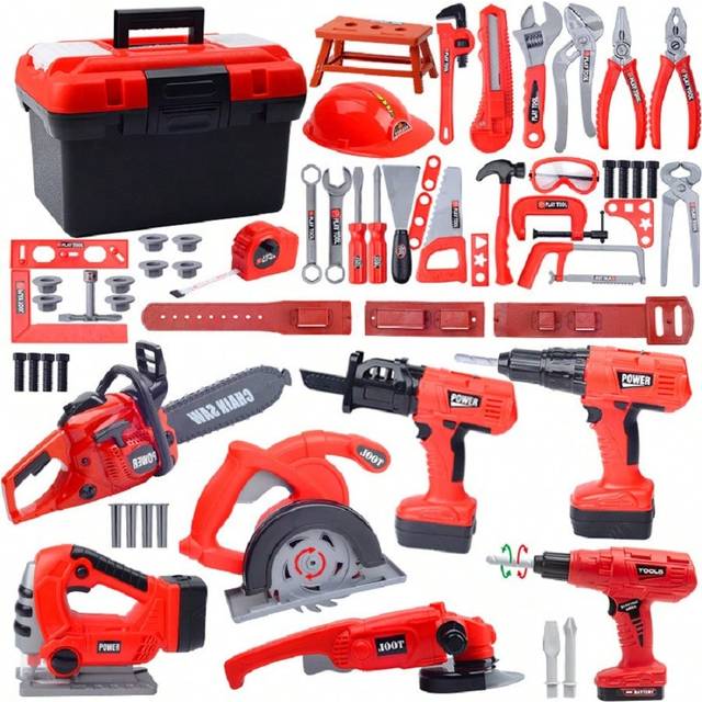 SHEIN Christmas Decoration 41pcs/38pcs Kids&#39; Pretend Play Repairing Tool Toy Set, Children&#39;s Workbench Tool Kit With Electric Toy Drill, Screwdriver, Hammer