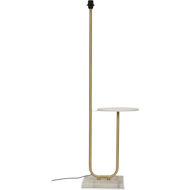 Tavel Brushed Gold Metal Floor Lamp with Table