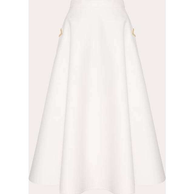 Valentino VGold cotton gabardine midi skirt - white (UK 6)