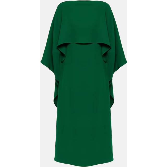 Valentino Caped silk crepe midi dress - green (UK 6)