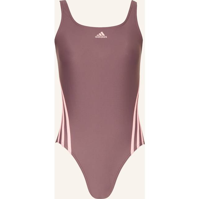 adidas 3-Stripes Swimsuit - Shadow Fig / Pink Spark - 40"