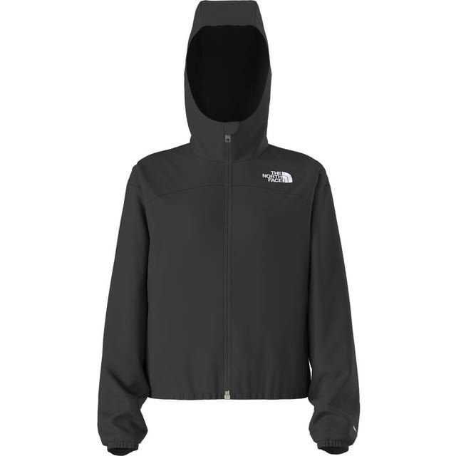 THE NORTH FACE Junior Girls Never Stop Hooded Windwall Jacket - Black, Black, Size M=10-12 Years - M=10-12 YEARS