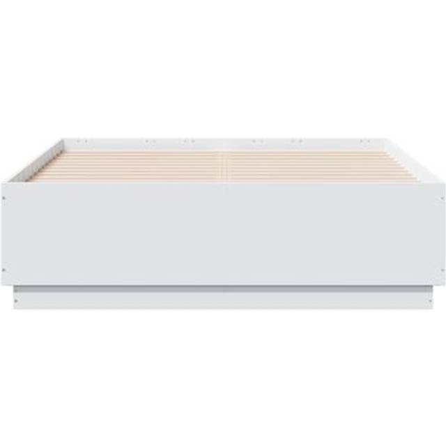 vidaXL Bed Frame with LED without Mattress Grey Sonoma 120x190 cm Small Double
