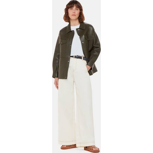 Ecru Wide Leg Cargo Jeans - White (34)