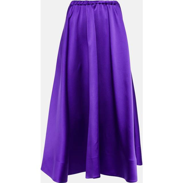 Valentino Pleated satin midi skirt - purple (UK 6)