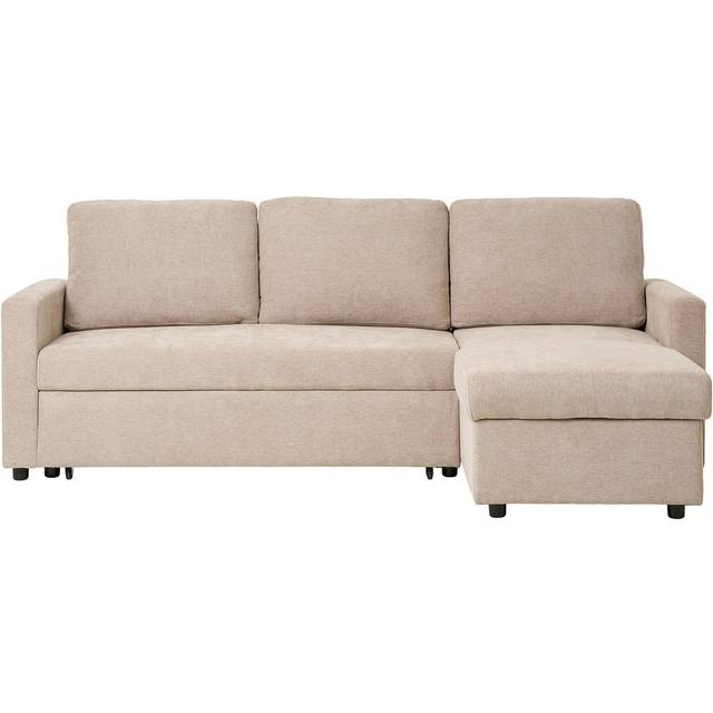Belfast bäddsoffa Chaise Longue med förvaring sandfärgad mörk.