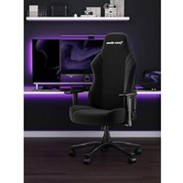 anda seaT Luna Fabric Premium Large Gaming Chair, Black Fabric