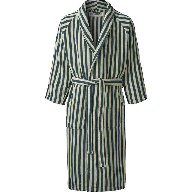 Bongusta - Naram Bath Robe - Badrock - Seafoam & deep teal - L/XL