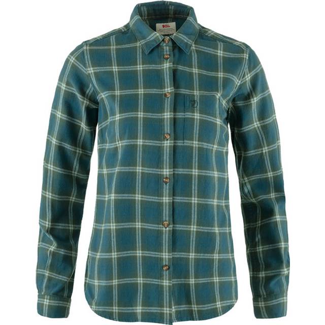 Fjällräven Ovik Flannel Shirt - Skjorta Dam Deep Sea / Deep Patina L