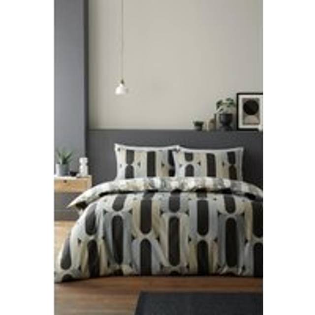 Fusion Orea Duvet Cover Bedding Set Charcoal - Black