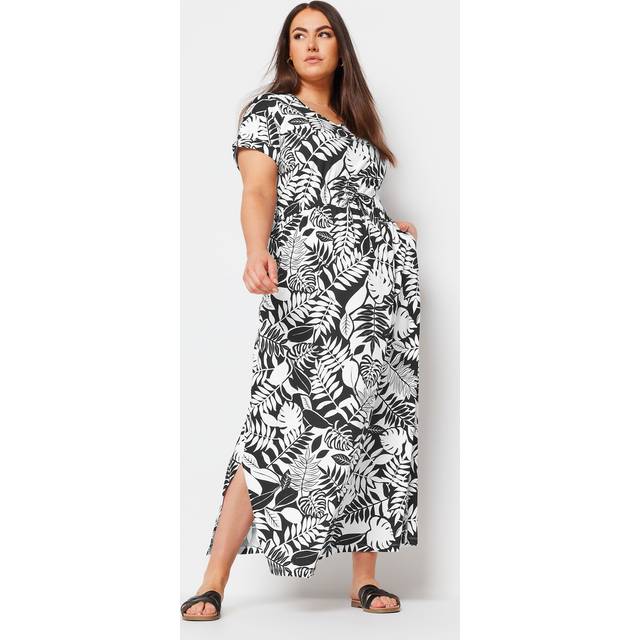 Yours Curve Black Tropical Print Maxi Dress, Women's Curve & Plus Size, Yours - 38-40