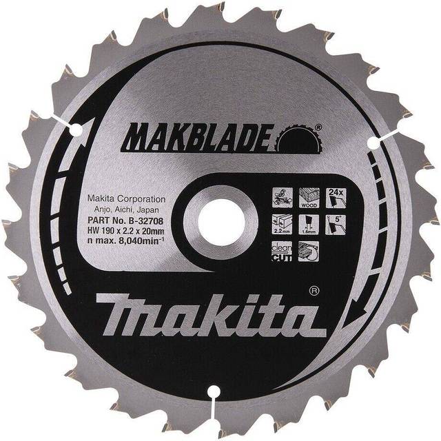Makita MAKBLADE Circular Saw Blade for Wood Cutting 190mm 24T 20mm