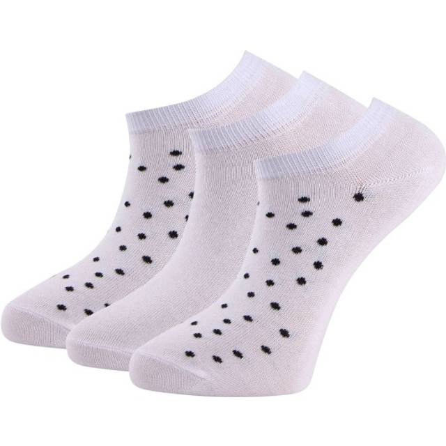 Dot Ankelstrumpa Vit 3-pack 39/42