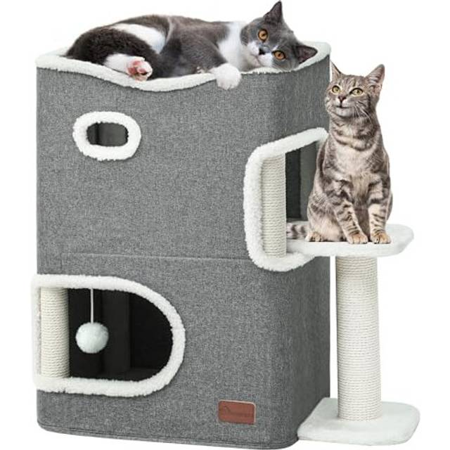 Cat Cave, Cat Beds for Indoor Cats, Cat House with Cat Scratching Post & Ball & Platform, Cat Bed, Basic Cat Tree, Cute Cat Tower, Cat Furniture, Cat