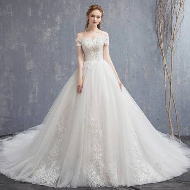 (Floor Length) Applique Lace Vintage Wedding Dress 2019 New Off Shoulder Bride Dress Princess Dream Wedding Gown China Bridal Gowns