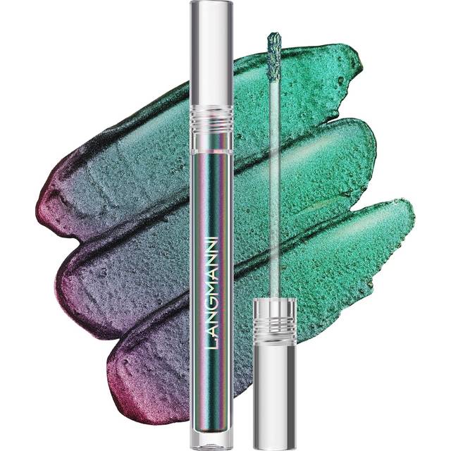 LANGMANNI Liquid Glitter Eyeshadow Chameleon Eyeshadow Makeup Metallic Changing Long-lasting Holographic Glitter Multichrome Eyeshadows (A-Peacock)