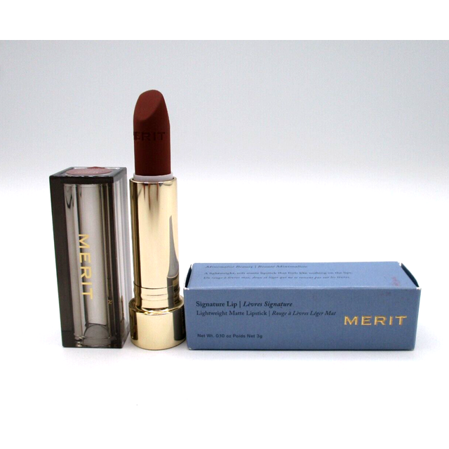 Merit Signature Lip Lightweight Matte Lipstick - 0.10 oz / 3 g (Equestrian (warm brown)  standard)