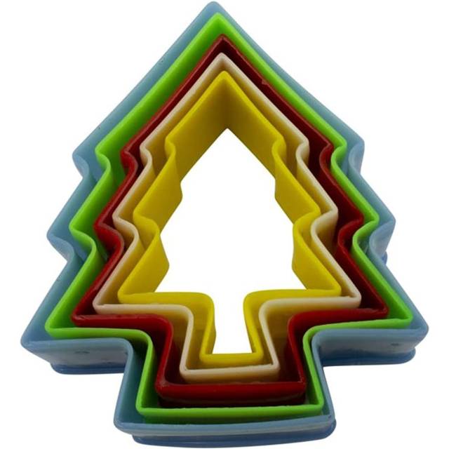 (1, Xmas Tree (Mixed Colours)) Cookie Cutters in Various Themes Shapes & Pack Sizes