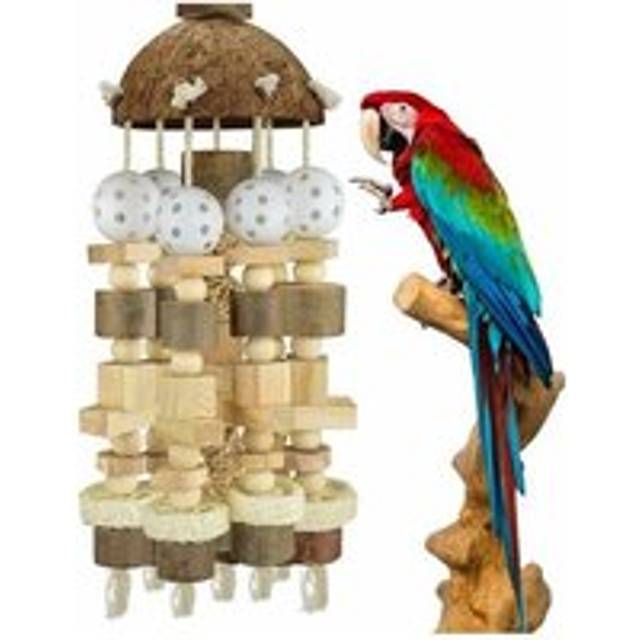 Rose - Large Parrot Toy Natural Wood Bird Chew Toy Parrot Cage Biting Toy