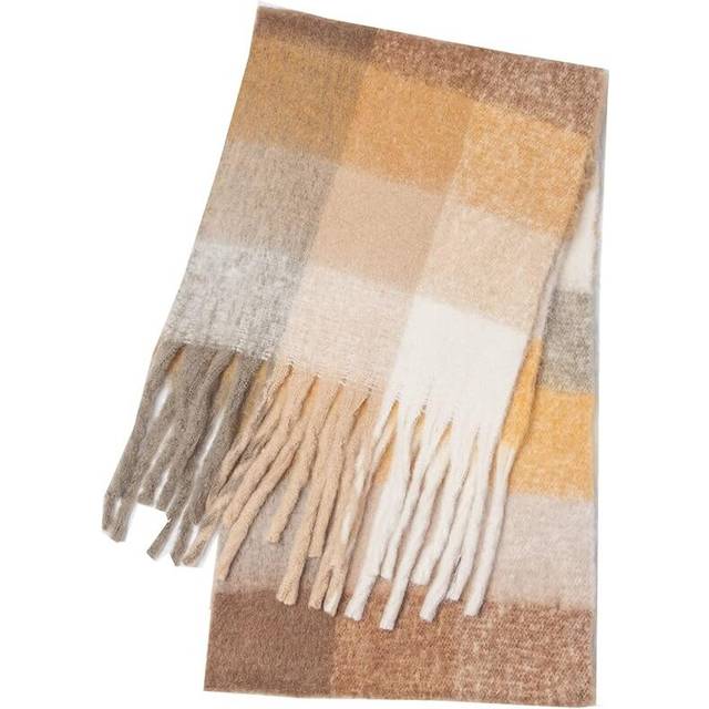 Big Chunky Plaid Scarf Colorful Checked Oversized Thick Scarves Soft Large Cashmere Wool Winter Warm Blanket Women
