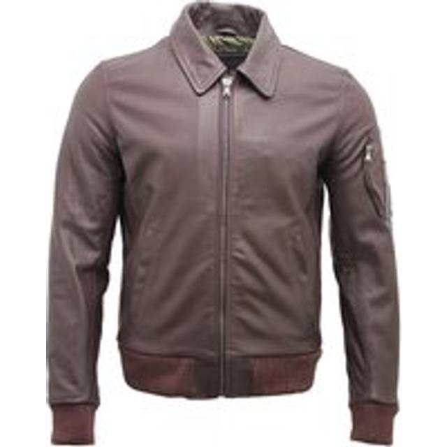Infinity Leather Mens Cowhide Airline A2 US Airforce Bomber Jacket - Brown - Size 2XL
