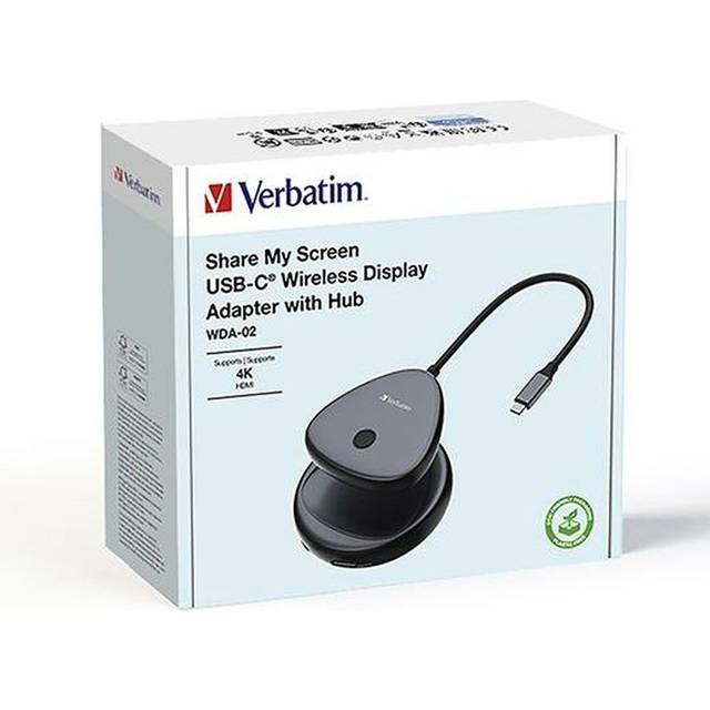 Verbatim Share My Screen USB-C trådlös displayadapter 4K med hub WDA-02