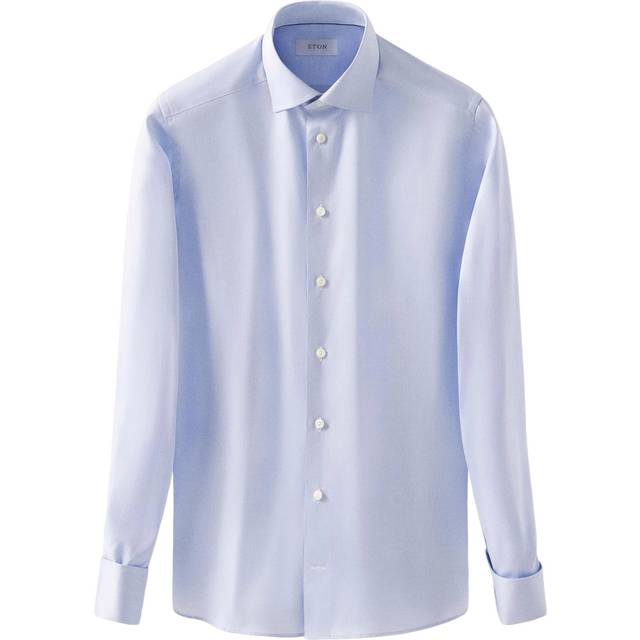 Eton Slim Fit Shirt Double Cuff Blue