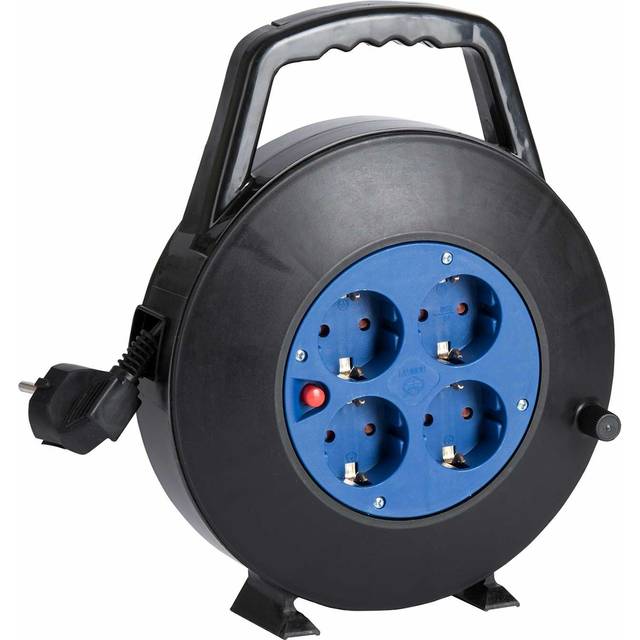 Kabelrulle H05VV-F Jordad Stående Med Handtag 10m 3G1mm² IP20 Svart Gelia