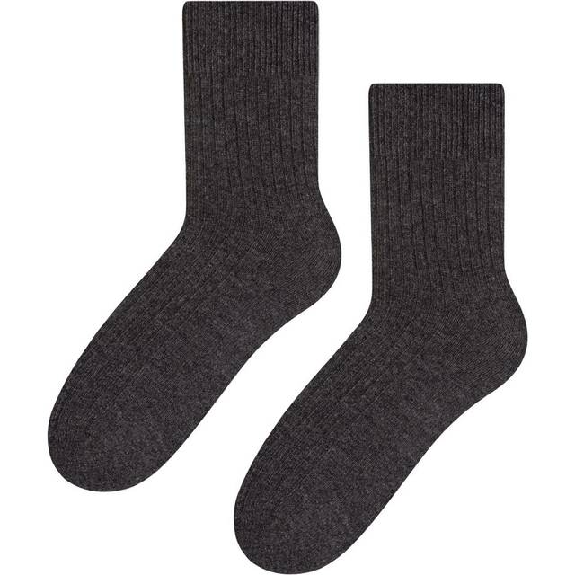 (9-11 UK, Charcoal) Steven - Mens Wool Dress Knitted Ribbed Mid-Calf Warm Socks for Winter