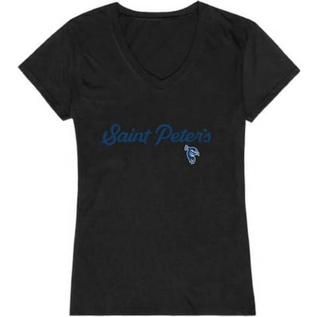 W Republic 555-473-BLK-02 Saint Peters University Peacocks Women Script Short Sleeve T-Shirt, Black - Medium