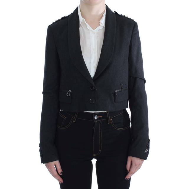 Exte, Blazers, female, Black, S, Gold Studded Short Jacket