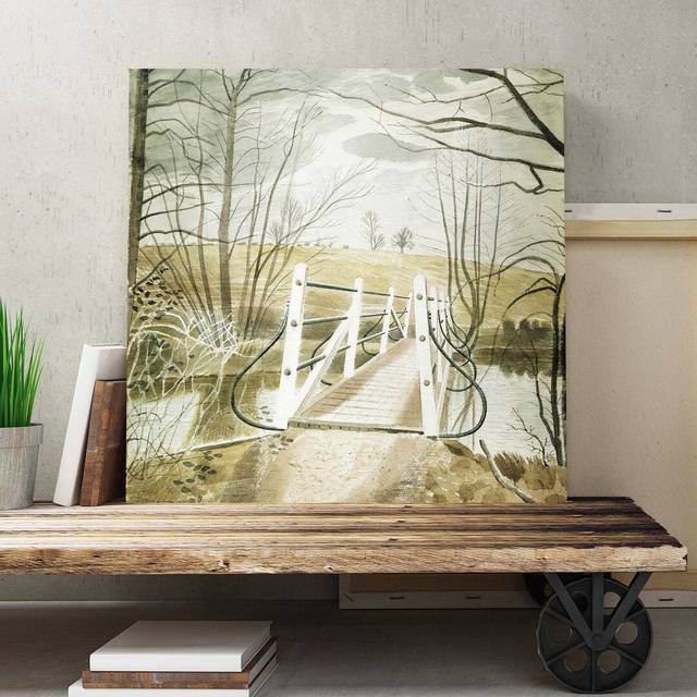 'Iron Bridge' by Eric Ravilious Painting Print on Canvas (50cm H x 50cm W)