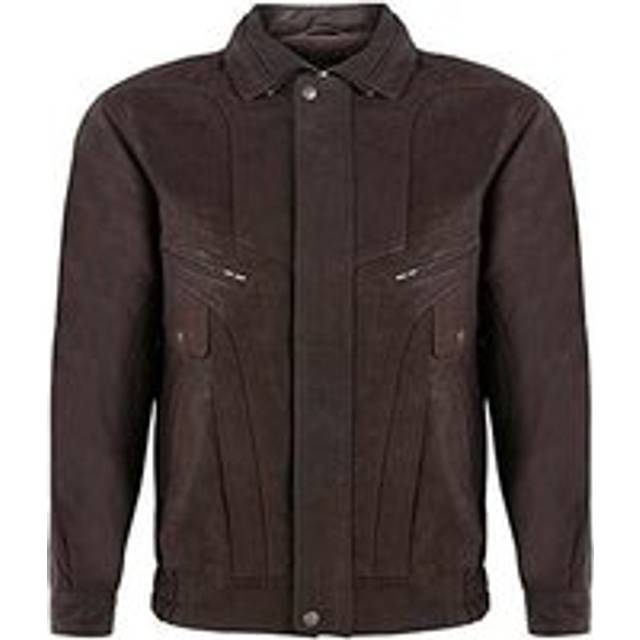 Infinity Leather Mens Nappa Bluson Tailored Bomber Jacket - Brown - Size Medium