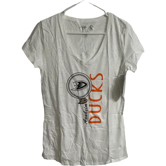 Concept stores women s anaheim ducks deep v-neck t-shirt, white, large