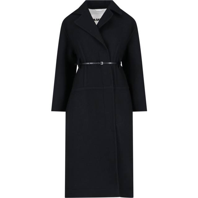 Jil Sander Virgin Wool Midi Coat - Black   - 38 DE/DK