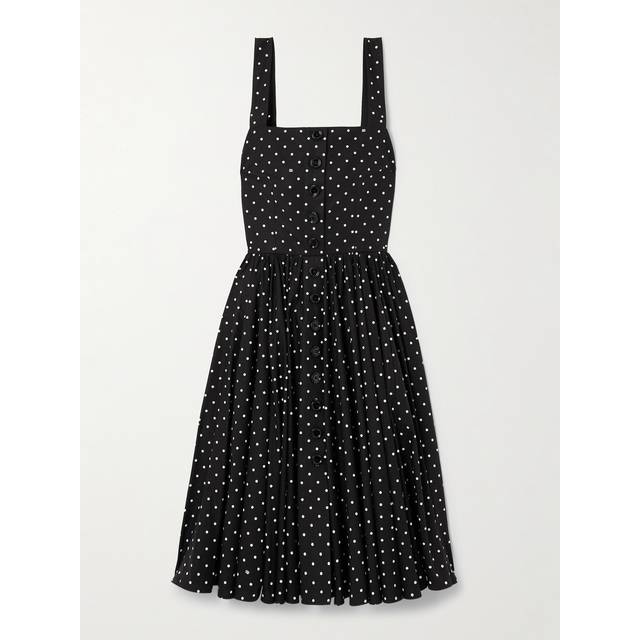 Dolce & Gabbana Calf-length Cotton Dress With Polka-dot Print - Woman Dresses Print 50
