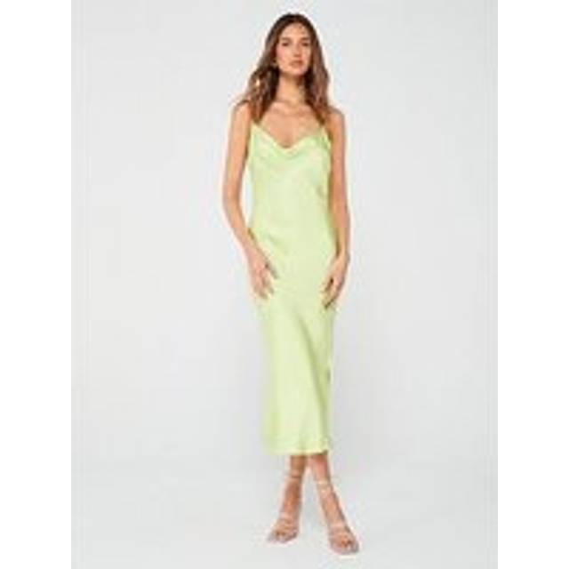 Hugo Boss Women's C_Disos Cowl Neck Satin Slip Dress - Green - Size: 12