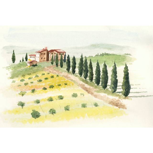 Tuscan Villa II by Jennifer Paxton Parker - Wrapped Canvas Painting (30cm H x 46cm W x 3.8cm D)