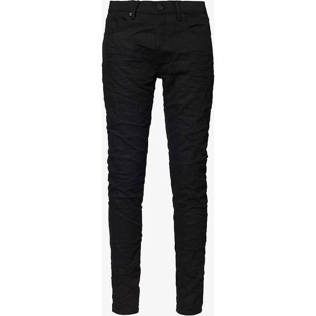 Purple Brand Mens Black Five-pocket Slim-fit Slim-leg Stretch-denim Jeans 33 - BLACK
