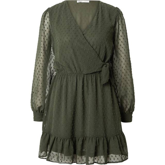 Wrap dress for women Only Tiva - Vert