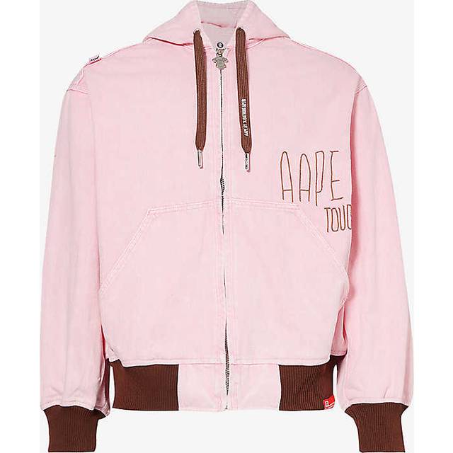 Aape Mens Purple Logo-embroidered Contrast-trim Denim Jacket S - PURPLE