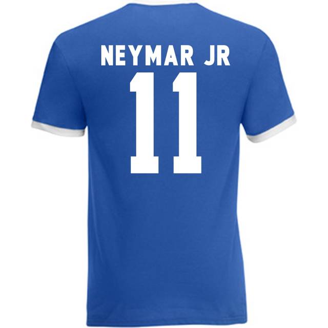 Neymar Brazil Ringer Tee (blue) Men's Polyester Made By: Gildan